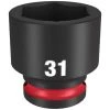 Milwaukee Tools Milwaukee Shockwave Impact Duty 1/2" Drive 31mm Standard 6 Point Socket 49-66-6263 -Milwaukee Tool-shop 49 66 6263 dgwgcj2iisipmpnp