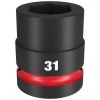 Milwaukee Tools Milwaukee Shockwave Impact Duty 1" Drive 31mm Standard 6 Point Socket 49-66-6596