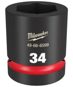 Milwaukee Tools Milwaukee Shockwave Impact Duty 1" Drive 34mm Standard 6 Point Socket 49-66-6599