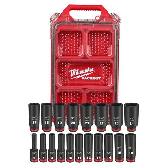 Milwaukee Tools Milwaukee 19Pc. SHOCKWAVE Impact Duty 3/8" Drive Metric PACKOUT Deep Socket Set 49-66-6801 3 Milwaukee Tools Milwaukee 19Pc. SHOCKWAVE Impact Duty 3/8" Drive Metric PACKOUT Deep Socket Set 49-66-6801