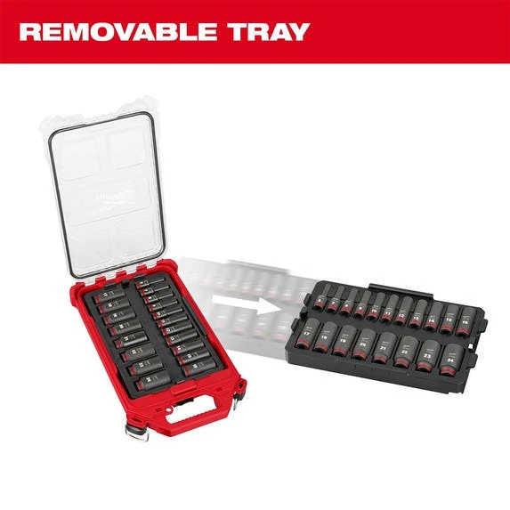 Milwaukee Tools Milwaukee 19Pc. SHOCKWAVE Impact Duty 3/8" Drive Metric PACKOUT Deep Socket Set 49-66-6801 5 Milwaukee Tools Milwaukee 19Pc. SHOCKWAVE Impact Duty 3/8" Drive Metric PACKOUT Deep Socket Set 49-66-6801 - Image 3