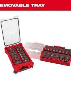 Milwaukee Tools Milwaukee 15Pc. SHOCKWAVE Impact Duty 1/2" Drive SAE PACKOUT Deep Socket Set 49-66-6802 -Milwaukee Tool-shop 49 66 6802 3