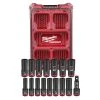 Milwaukee Tools Milwaukee 16Pc. SHOCKWAVE Impact Duty 1/2" Drive Metric PACKOUT Deep Socket Set 49-66-6803 -Milwaukee Tool-shop 49 66 6803