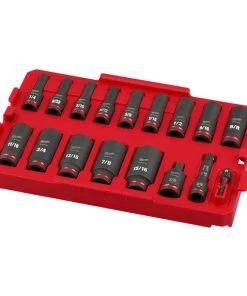 Milwaukee Tools Milwaukee 17Pc. SHOCKWAVE Impact Duty 3/8" Drive SAE PACKOUT Deep Socket Tray Set 49-66-6815