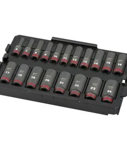 Milwaukee Tools Milwaukee 19Pc. SHOCKWAVE Impact Duty 3/8" Drive Metric PACKOUT Deep Socket Tray Set 49-66-6816
