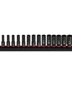 Milwaukee Tools Milwaukee 14 Piece Shockwave Impact Duty 3/8" Drive Metric Deep 6 Point Socket Set 49-66-7008