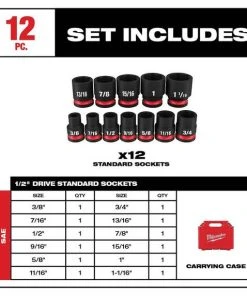 Milwaukee Tools Milwaukee 12 Piece Shockwave Impact Duty 1/2" Drive SAE Standard 6 Point Socket Set 49-66-7010 -Milwaukee Tool-shop 49 66 7010 3 bfe0kfqvkpfoy2o0