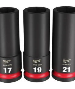 Milwaukee Tools Milwaukee 3 Piece Shockwave Impact Duty 1/2" Drive Metric Deep 6 Point Socket Set 49-66-7025