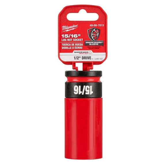 Milwaukee Tools Milwaukee SHOCKWAVE Impact Duty™ 1/2 Drive 15/16" SAE Lug Nut Wheel Socket 49-66-7813 4 Milwaukee Tools Milwaukee SHOCKWAVE Impact Duty™ 1/2 Drive 15/16" SAE Lug Nut Wheel Socket 49-66-7813 - Image 2
