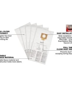 Milwaukee Tools Milwaukee Fleece Dust Bags (5PK) - 9 Gallon 49-90-1989 8 Milwaukee Tools Milwaukee Fleece Dust Bags (5PK) - 9 Gallon 49-90-1989 -Milwaukee Tool-shop 49 90 1989 walkaround