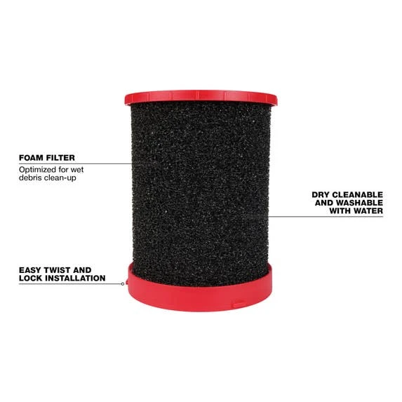 Milwaukee Tools Milwaukee Large Wet/Dry Vacuum Foam Wet Filter 49-90-1990 5 Milwaukee Tools Milwaukee Large Wet/Dry Vacuum Foam Wet Filter 49-90-1990 - Image 3