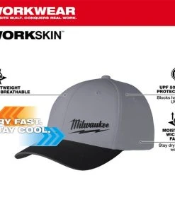 Milwaukee Tools Milwaukee WORKSKIN Performance Fitted Hat - Dark Gray 507DG -Milwaukee Tool-shop 507dg 5 2