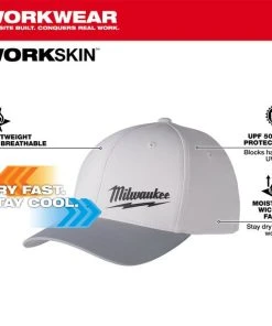 Milwaukee Tools Milwaukee WORKSKIN Performance Fitted Hat - Gray 507G -Milwaukee Tool-shop 507g 5
