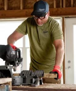 Milwaukee Tools Milwaukee Hybrid Short Sleeve Work Tee - Green 603GN -Milwaukee Tool-shop 603gn 4