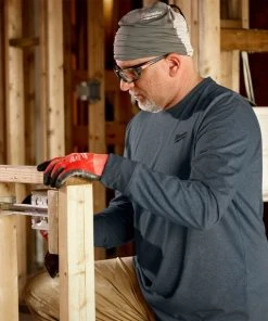 Milwaukee Tools Milwaukee Hybrid Long Sleeve Work Tee - Blue 604BL -Milwaukee Tool-shop 604bl 4