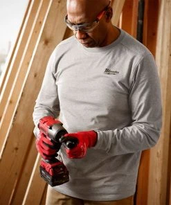 Milwaukee Tools Milwaukee Hybrid Long Sleeve Work Tee - Gray 604G -Milwaukee Tool-shop 604g 4