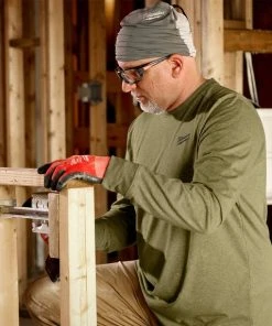 Milwaukee Tools Milwaukee Hybrid Long Sleeve Work Tee - Green 604GN -Milwaukee Tool-shop 604gn 4