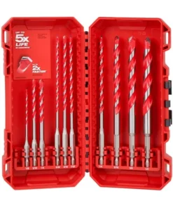 Milwaukee Tools Milwaukee 10pc. SHOCKWAVE Impact Duty Carbide Hammer Drill Bit Kit For PACKOUT 48-20-9058