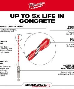 Milwaukee Tools Milwaukee 7pc. SHOCKWAVE Impact Duty Carbide Multi-Material Drill Bit Kit For PACKOUT 48-20-8899 -Milwaukee Tool-shop hammerdrillconcretescrewinstallbitwalkaround