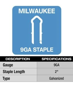 Milwaukee Tools Milwaukee 2" 9 Gauge Galvanized Staples (Box Of 960) MPU2-960 -Milwaukee Tool-shop mpu2 960 3