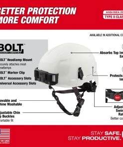 Milwaukee Tools Milwaukee Gray Helmet With BOLT - Class E 48-73-1335 10 Milwaukee Tools Milwaukee Gray Helmet With BOLT - Class E 48-73-1335 -Milwaukee Tool-shop safety helmet walk around